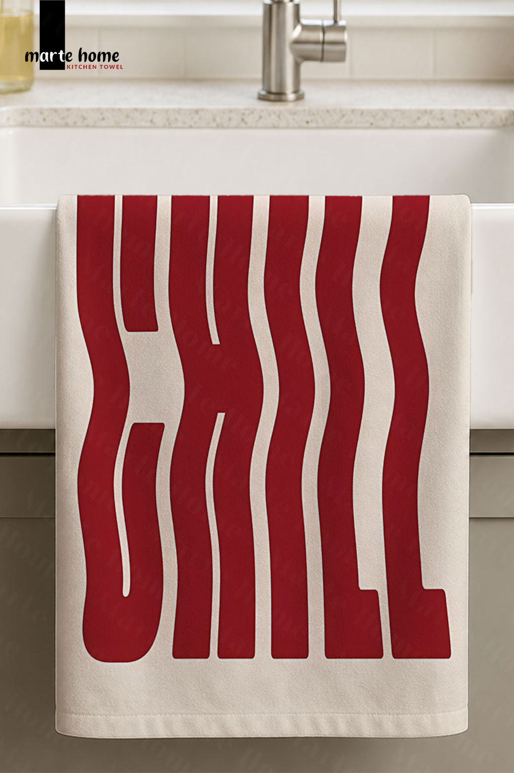 CHILL - RENKLİ BASKILI 40x60 MUTFAK HAVLUSU, KURULAMA BEZİ