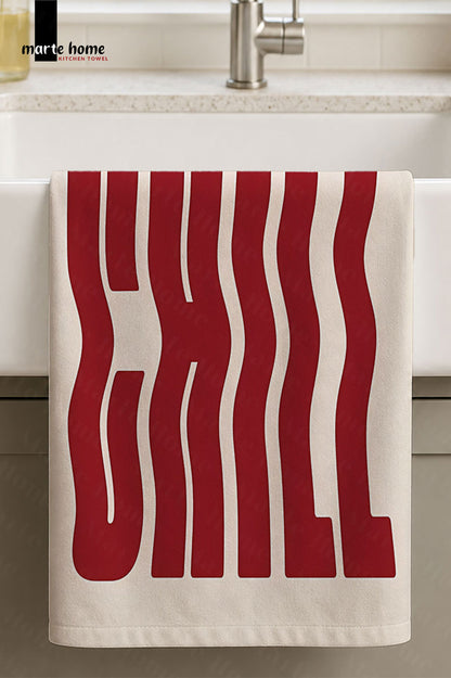CHILL - RENKLİ BASKILI 40x60 MUTFAK HAVLUSU, KURULAMA BEZİ