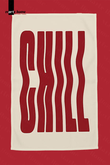 CHILL - RENKLİ BASKILI 40x60 MUTFAK HAVLUSU, KURULAMA BEZİ