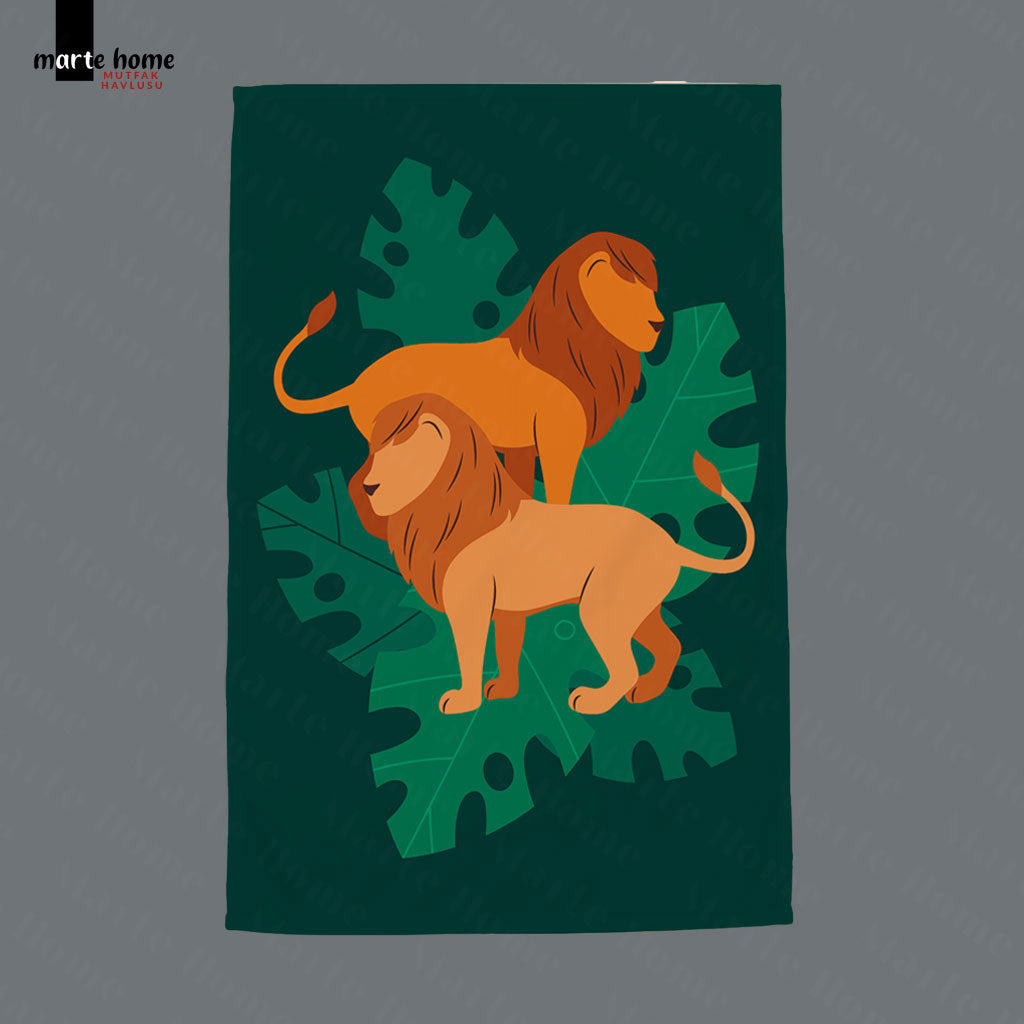 SAFARİ - RENKLİ BASKILI 3'LÜ SET 40x60 MUTFAK HAVLUSU, KURULAMA BEZİ