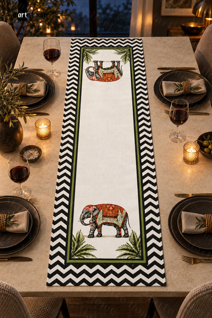 JUNGLE - RENKLİ DİJİTAL BASKILI DEKORATİF RUNNER - 50x150 CM