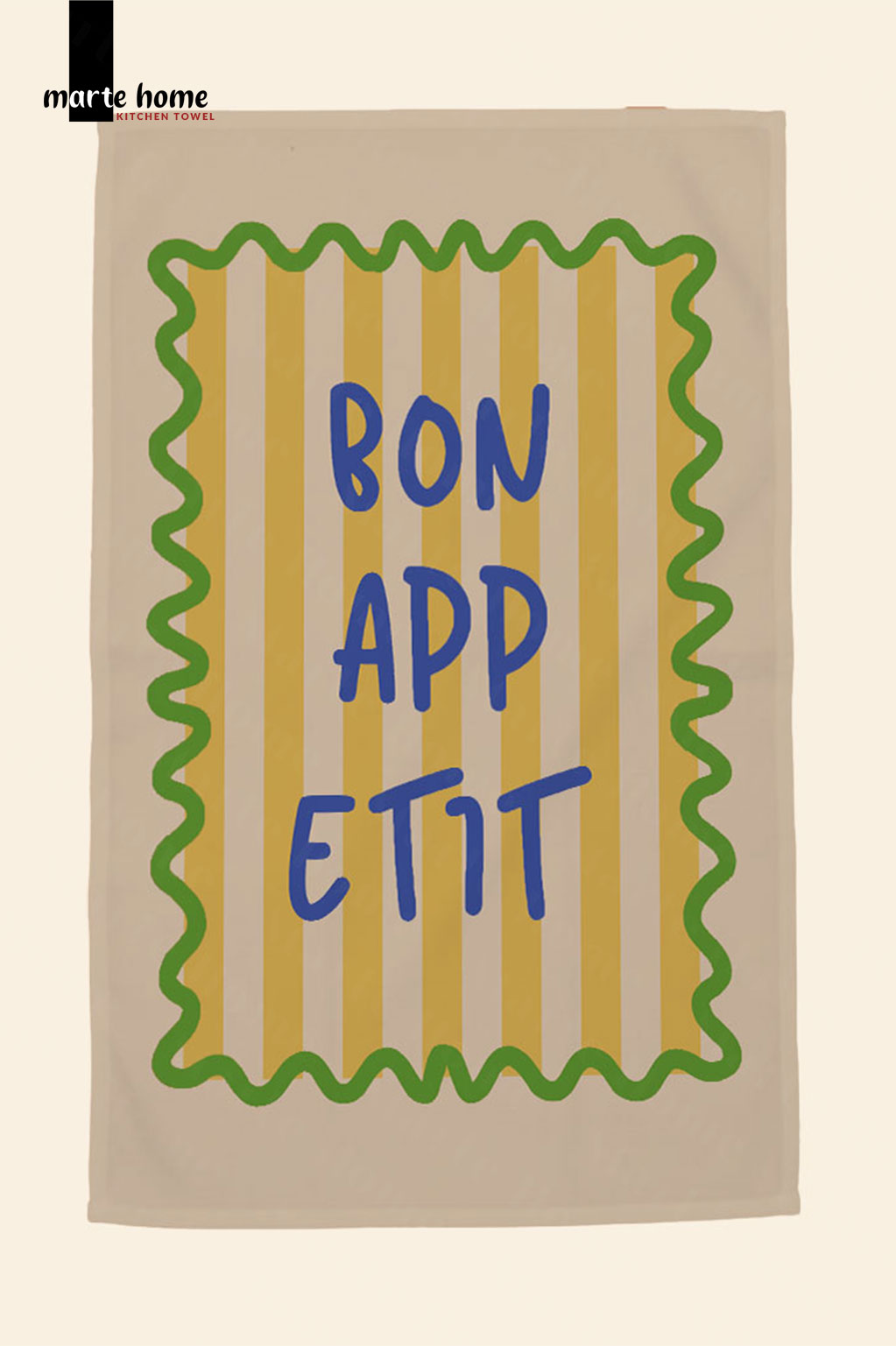 BON APPETIT RENKLİ BASKILI 40x60 MUTFAK HAVLUSU, KURULAMA BEZİ