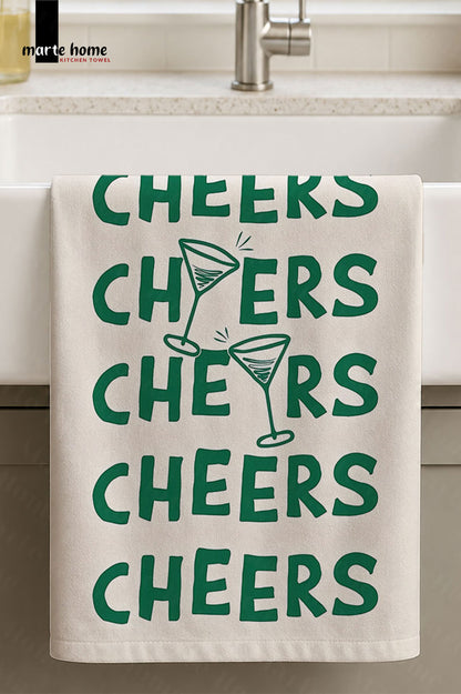 CHEERS - RENKLİ BASKILI 40x60 MUTFAK HAVLUSU, KURULAMA BEZİ