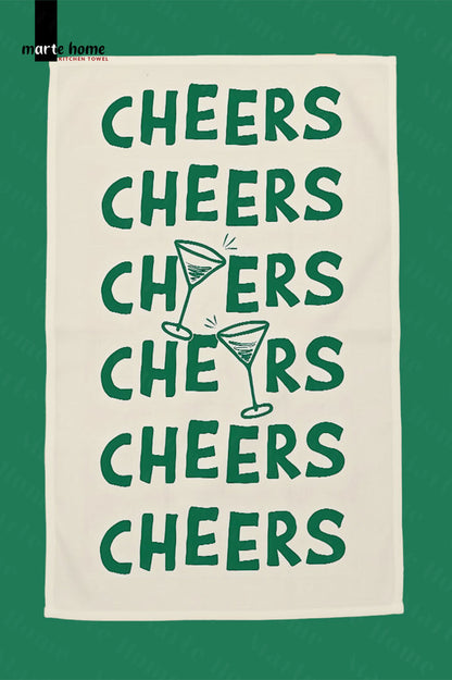 CHEERS - RENKLİ BASKILI 40x60 MUTFAK HAVLUSU, KURULAMA BEZİ
