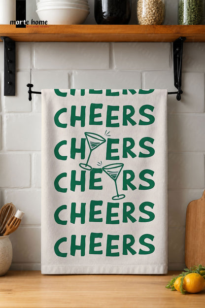 CHEERS - RENKLİ BASKILI 40x60 MUTFAK HAVLUSU, KURULAMA BEZİ