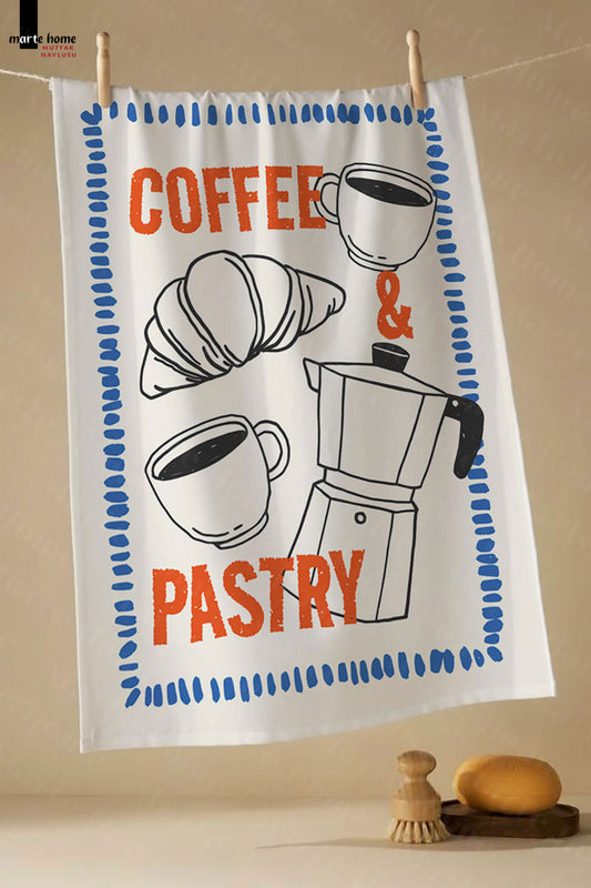 BRUNCH - RENKLİ BASKILI 3'LÜ SET 40x60 MUTFAK HAVLUSU, KURULAMA BEZİ