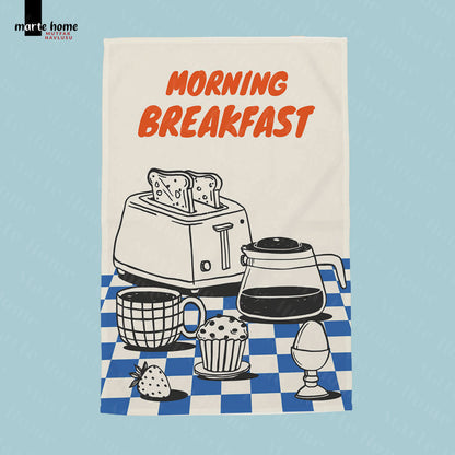 BRUNCH - RENKLİ BASKILI 3'LÜ SET 40x60 MUTFAK HAVLUSU, KURULAMA BEZİ