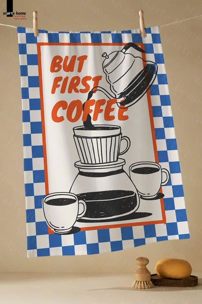BREAKFAST CLUB - RENKLİ BASKILI 4'LÜ SET 40x60 MUTFAK HAVLUSU, KURULAMA BEZİ