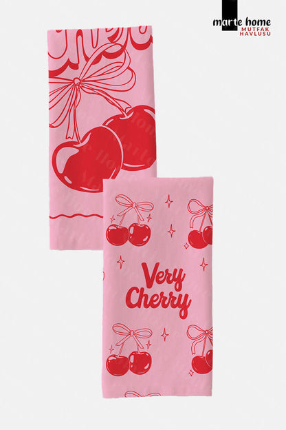 CHERİ - RENKLİ BASKILI 2'Lİ SET 40x60 MUTFAK HAVLUSU, KURULAMA BEZİ