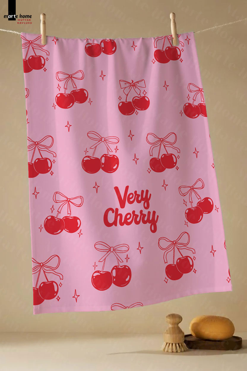 CHERİ - RENKLİ BASKILI 2'Lİ SET 40x60 MUTFAK HAVLUSU, KURULAMA BEZİ