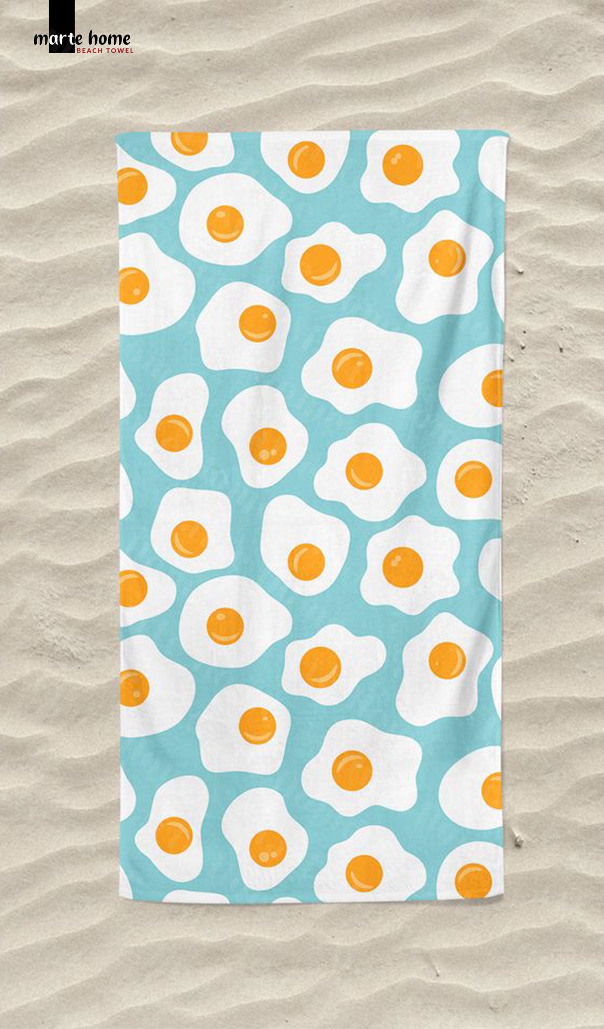 EGGS -  DESENLİ DİJİTAL BASKILI RENKLİ PLAJ HAVLUSU