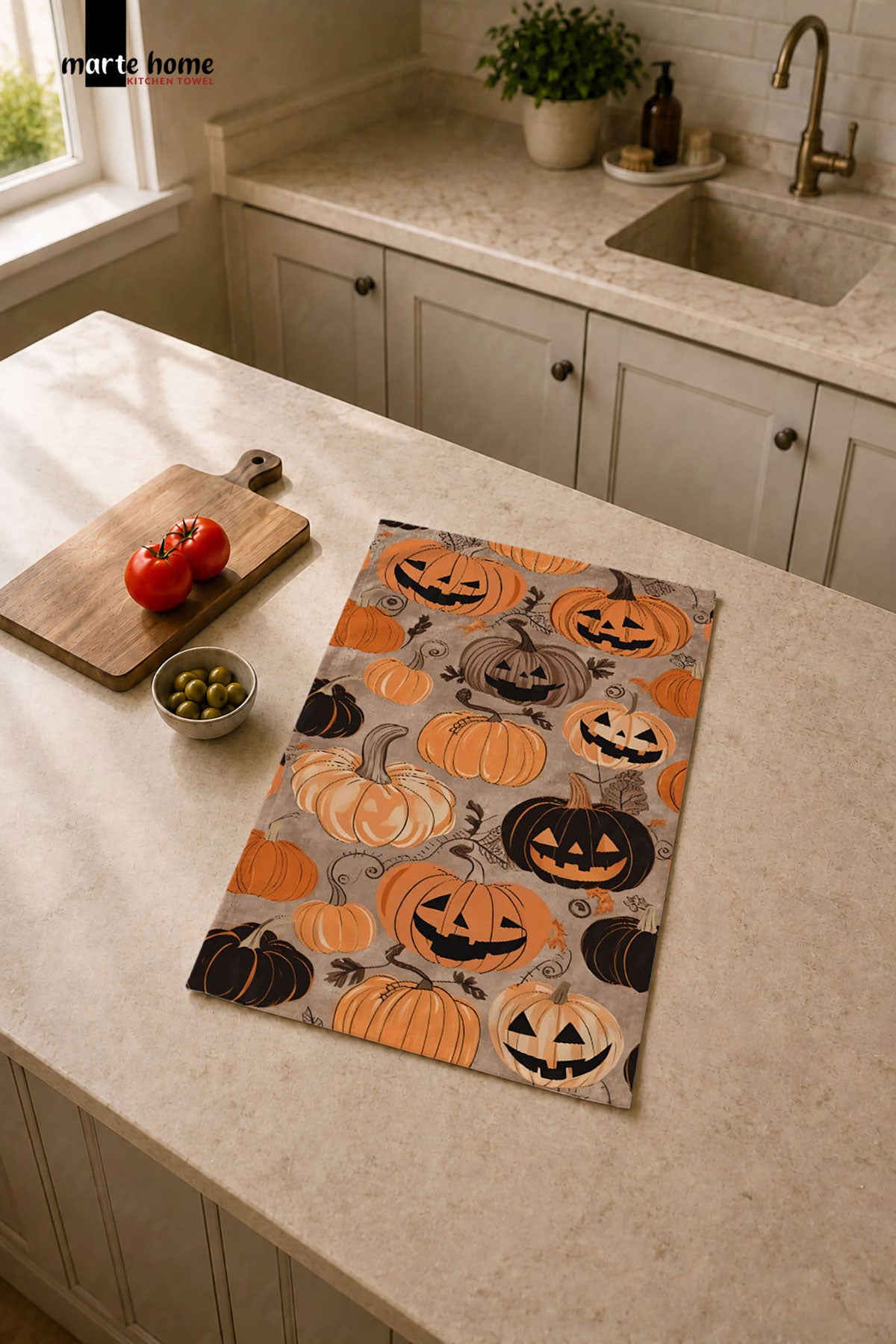 CADILAR BAYRAMI & HALLOWEEN 35X55 CM RENKLİ BASKILI MUTFAK HAVLUSU, KURULAMA BEZİ