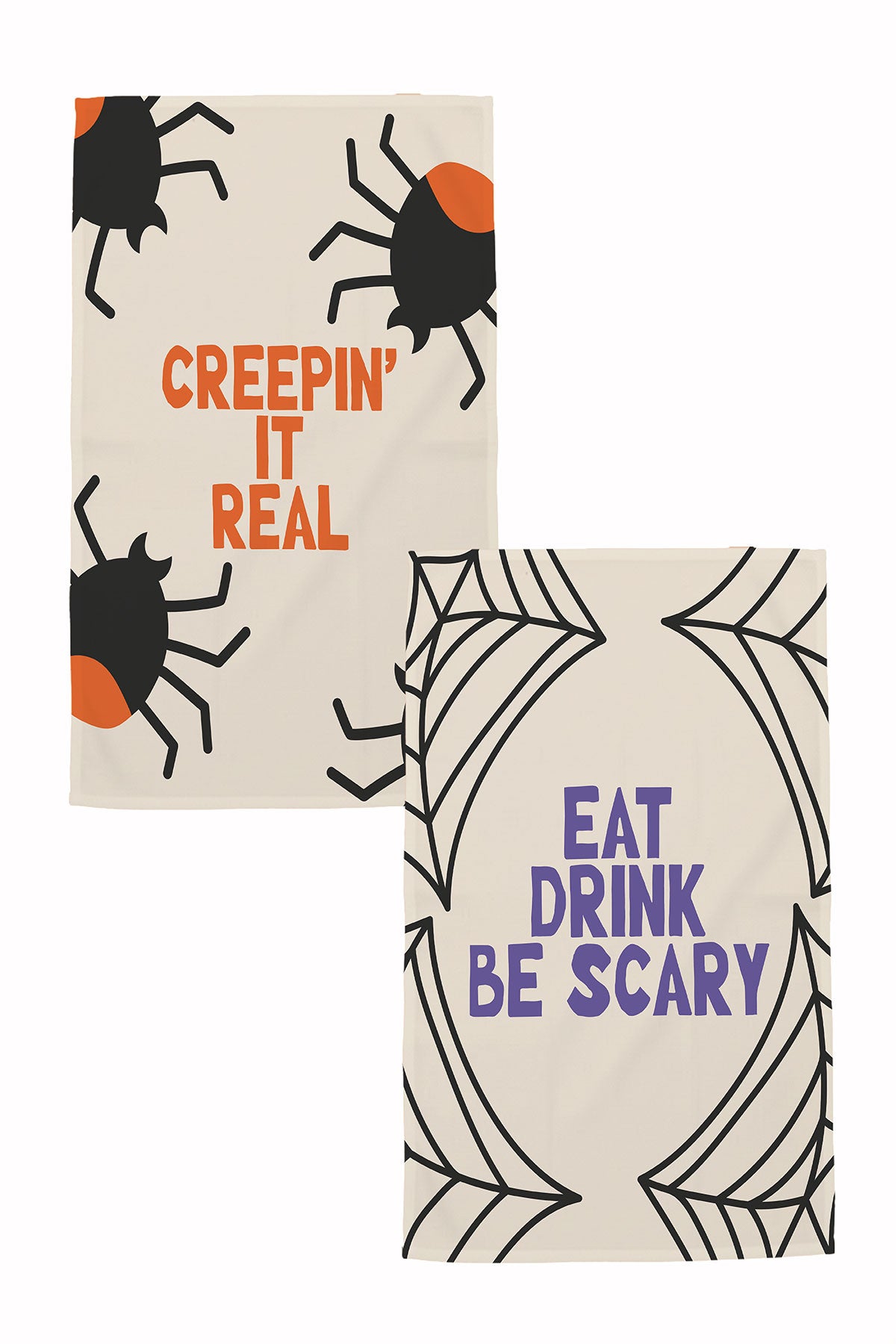 CADILAR BAYRAMI & HALLOWEEN 35X55 CM RENKLİ BASKILI 2'Lİ MUTFAK HAVLUSU, KURULAMA BEZİ SETİ