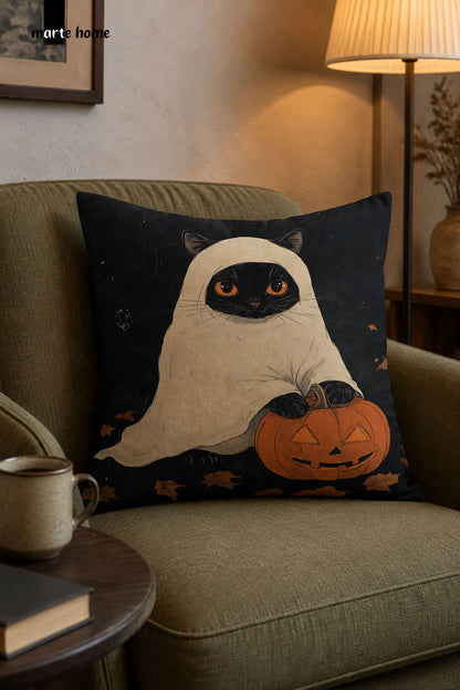 Cadılar Bayramı & Hallowen Renkli Baskılı 43x43 cm Kırlent Kılıfı