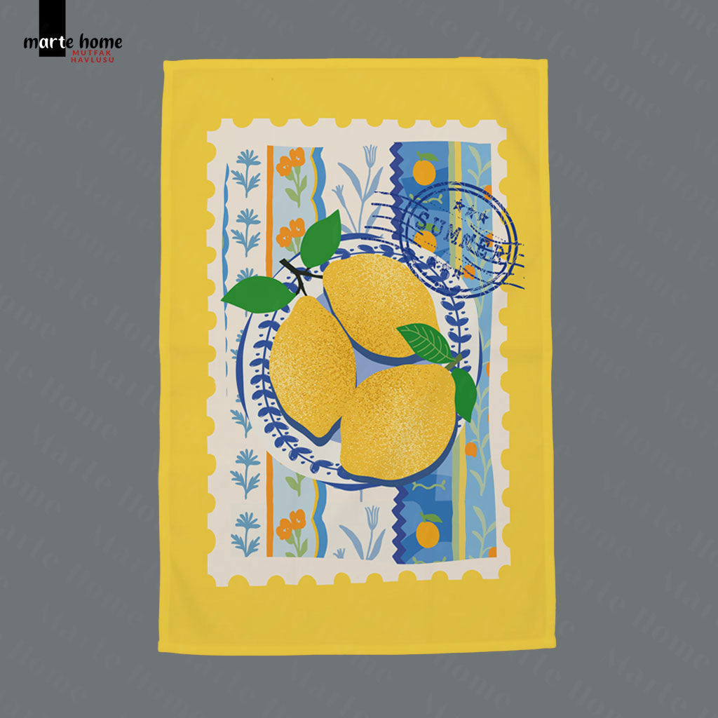 LİMONE - RENKLİ BASKILI 2'Lİ SET 40x60 MUTFAK HAVLUSU, KURULAMA BEZİ