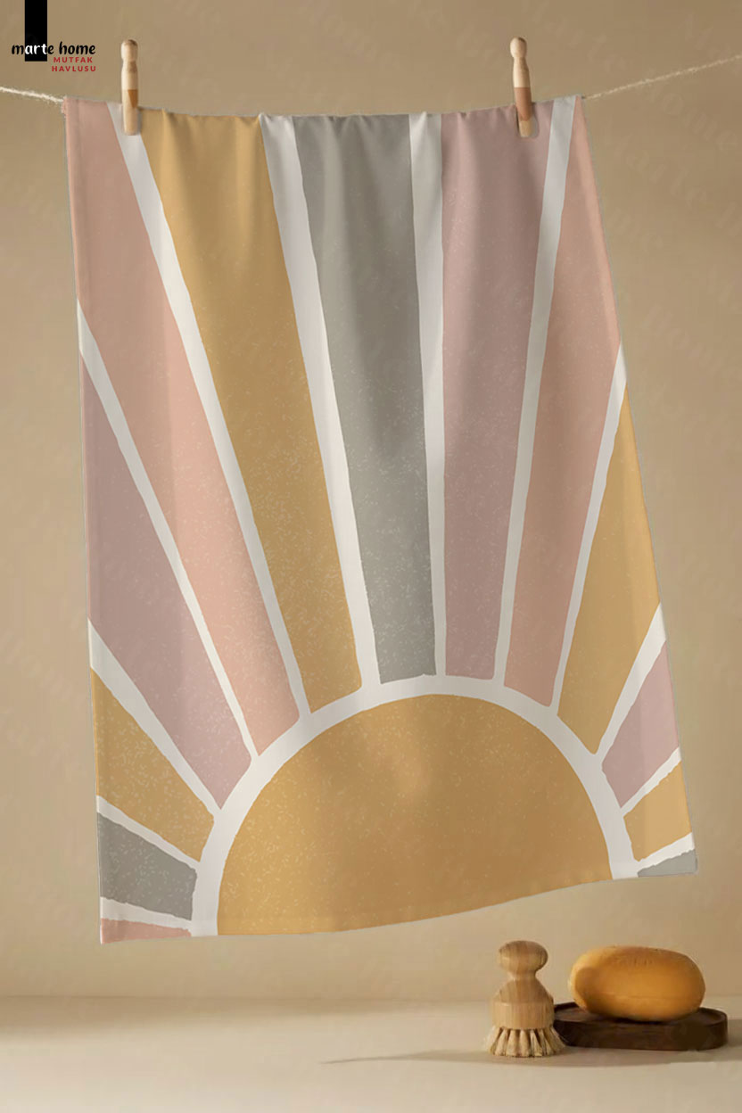 SERENİTY - RENKLİ BASKILI 4'LÜ SET 40x60 MUTFAK HAVLUSU, KURULAMA BEZİ