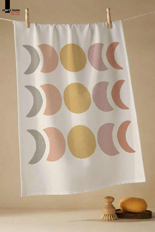 SERENİTY - RENKLİ BASKILI 4'LÜ SET 40x60 MUTFAK HAVLUSU, KURULAMA BEZİ