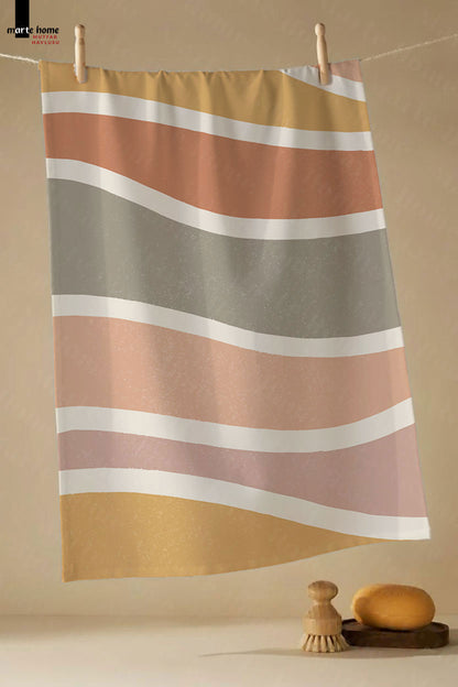 SERENİTY - RENKLİ BASKILI 4'LÜ SET 40x60 MUTFAK HAVLUSU, KURULAMA BEZİ