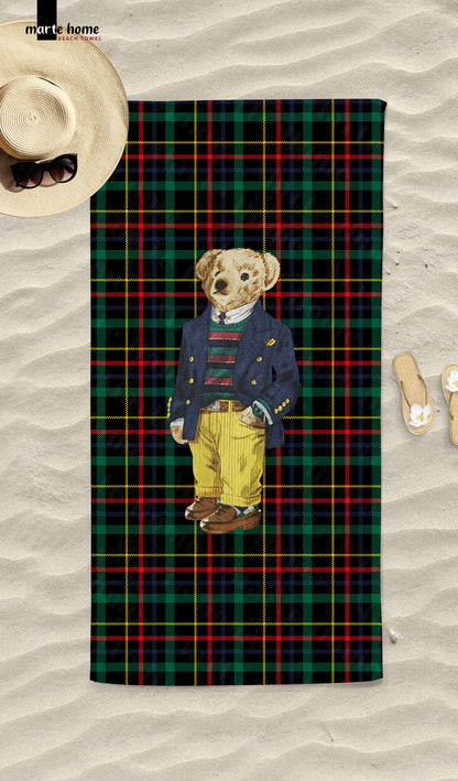 EKOSE TEDDY BEAR DESENLİ DİJİTAL BASKILI RENKLİ PLAJ HAVLUSU