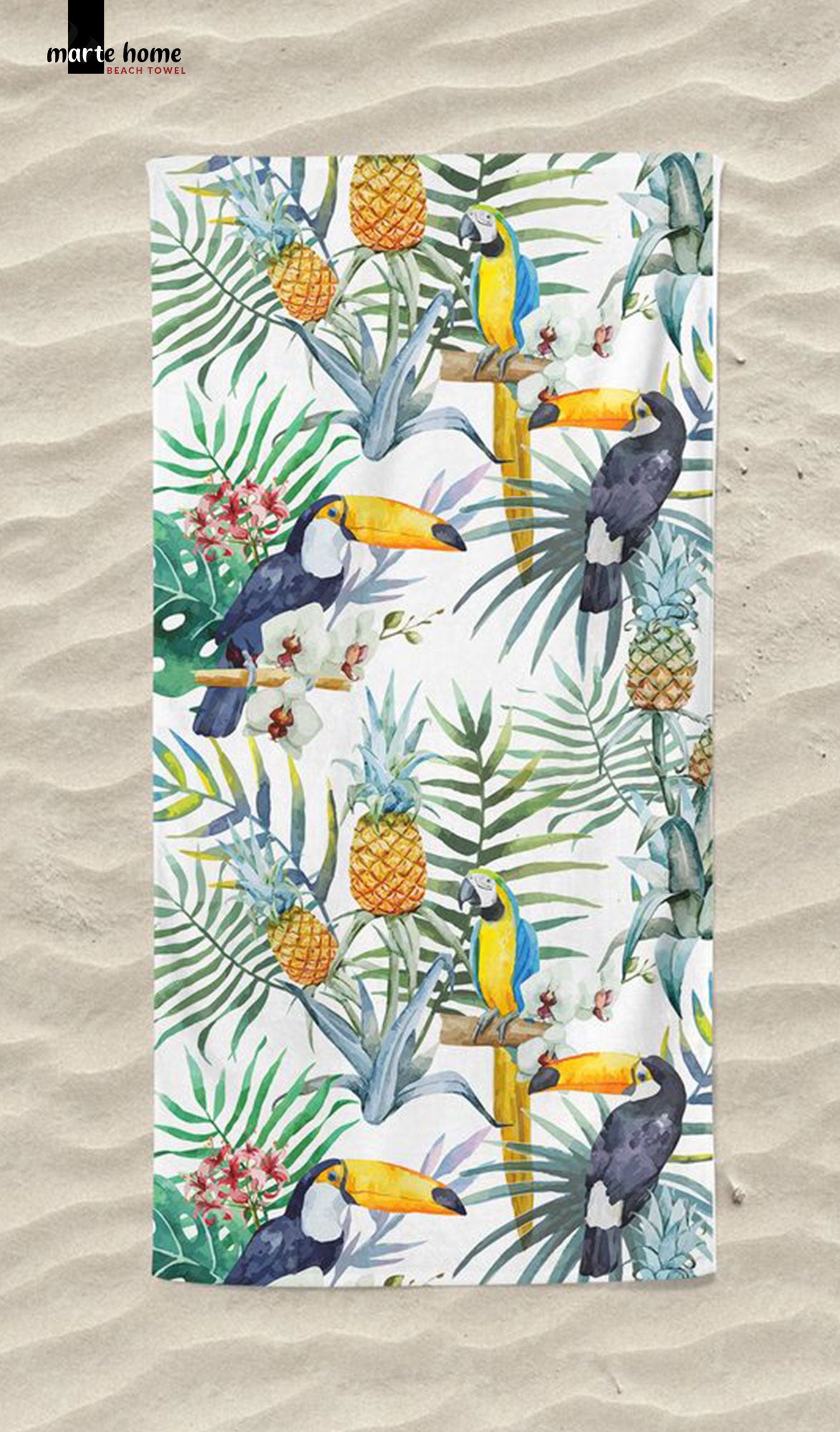 TROPICALS  - DESENLİ DİJİTAL BASKILI RENKLİ PLAJ HAVLUSU