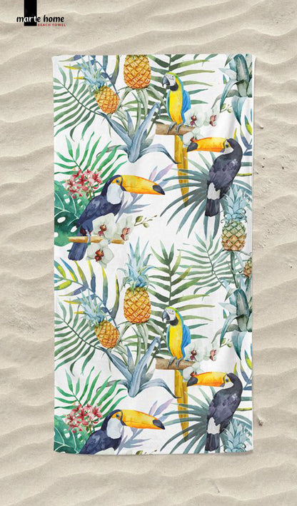 TROPICALS  - DESENLİ DİJİTAL BASKILI RENKLİ PLAJ HAVLUSU