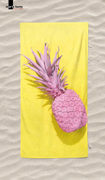 ANANAS DESENLİ DİJİTAL BASKILI RENKLİ PLAJ HAVLUSU