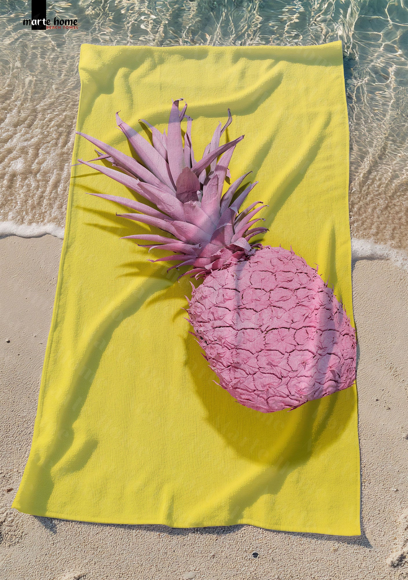 ANANAS DESENLİ DİJİTAL BASKILI RENKLİ PLAJ HAVLUSU