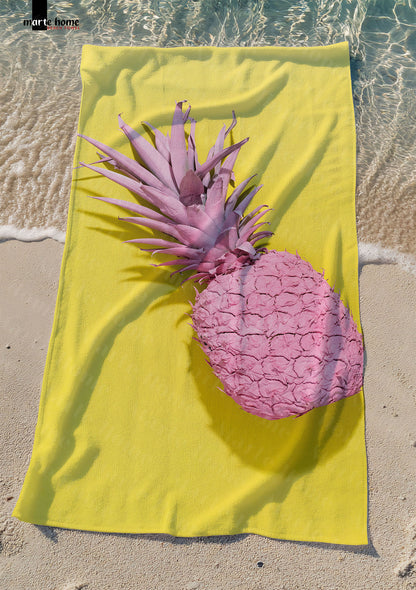 ANANAS DESENLİ DİJİTAL BASKILI RENKLİ PLAJ HAVLUSU