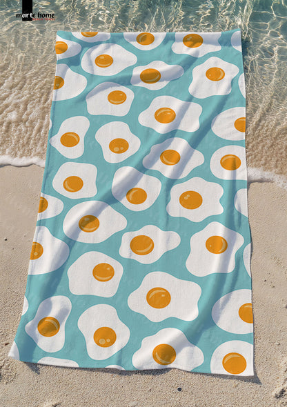 EGGS -  DESENLİ DİJİTAL BASKILI RENKLİ PLAJ HAVLUSU