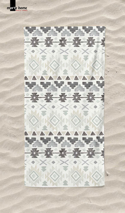 BOHEME DESENLİ DİJİTAL BASKILI RENKLİ PLAJ HAVLUSU
