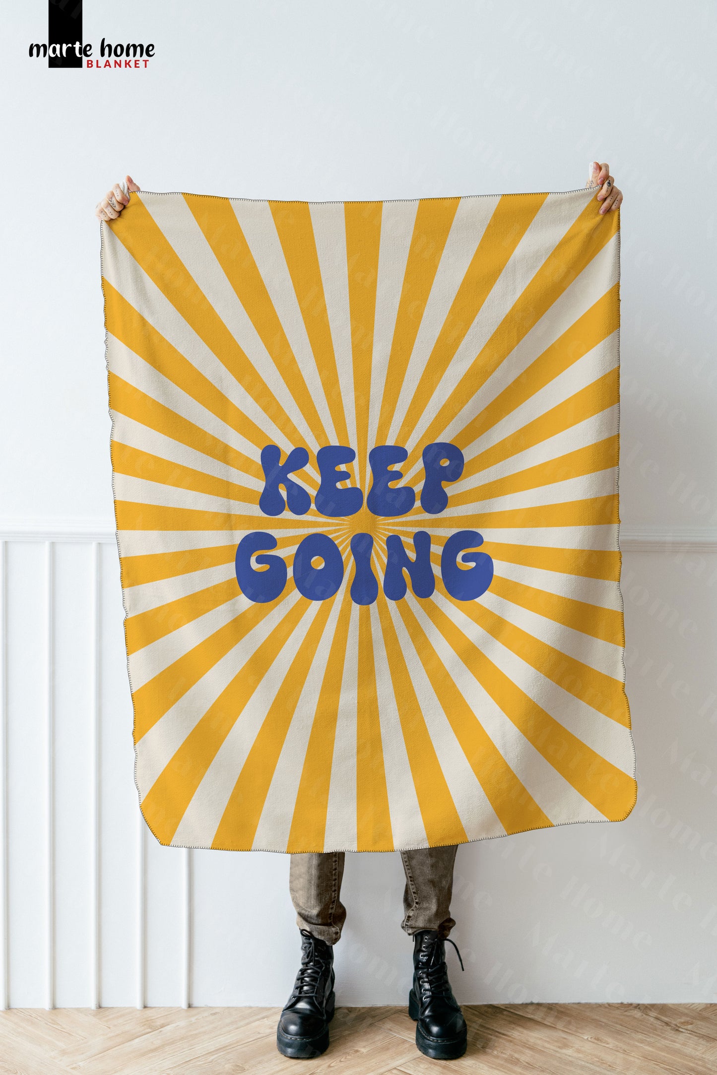 KEEP GOING POLAR TV BATTANİYESİ 100X170 CM TEK TARAF BASKILI SARI